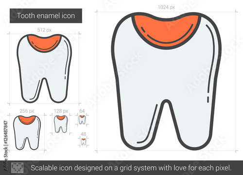Tooth enamel line icon.
