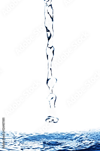 Water spurt against white