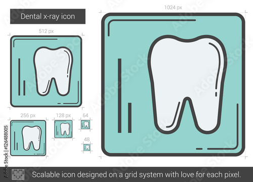 Dental x-ray line icon.
