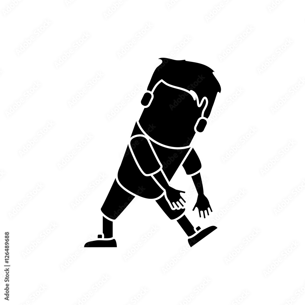 Man cartoon stretching icon. Fitness gym bodybuilding bodycare and fit theme. Isolated design. Vector illustration Man cartoon stretching icon. Fitness gym bodybuilding bodycare and fit theme. Isolated design. Vector illustration