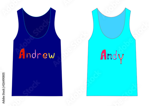 Fashion for boys t-shirts with the names Andrew and Andy vector illustration