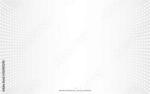 white & grey abstract dots perspective background
