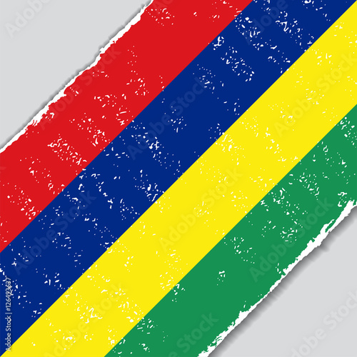 Mauritius grunge flag. Vector illustration.