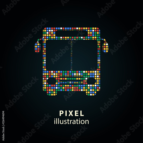 Bus - pixel illustration.