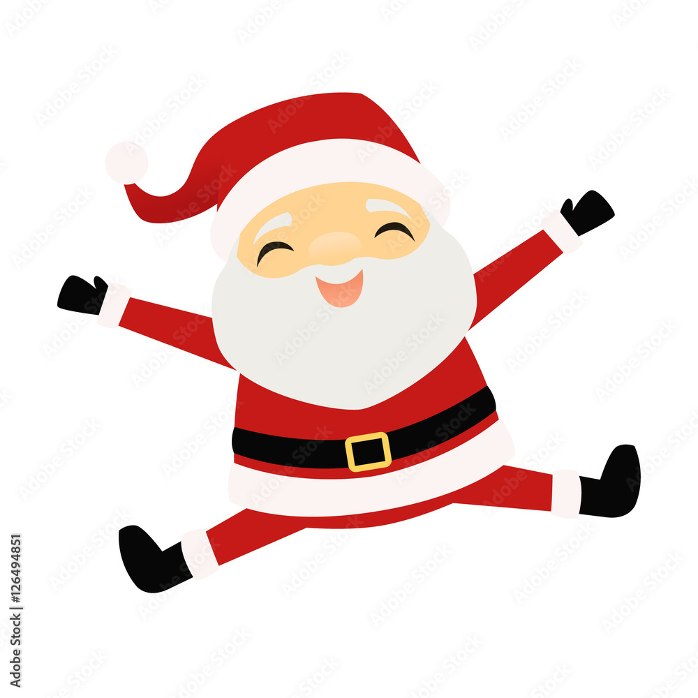 Happy Santa Claus jumping for joy Stock Vector | Adobe Stock