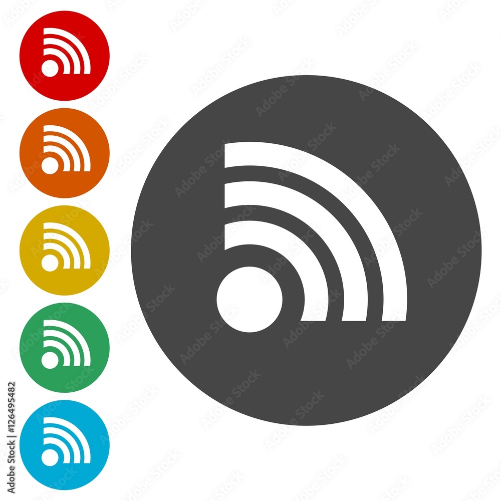 Wireless and wifi icon or sign set Wireless and wifi icon or sign set