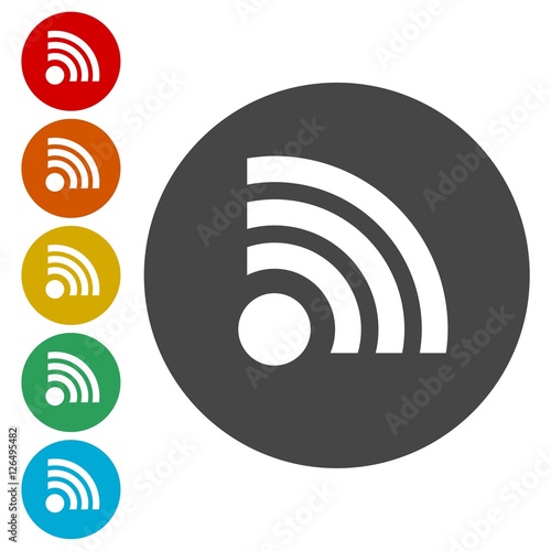 Wireless and wifi icon or sign set 