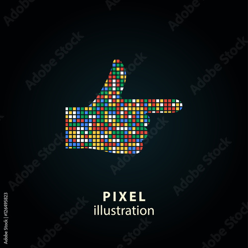 Hand - pixel illustration.