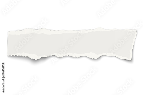 Vector oblong paper tear with soft shadow isolated
