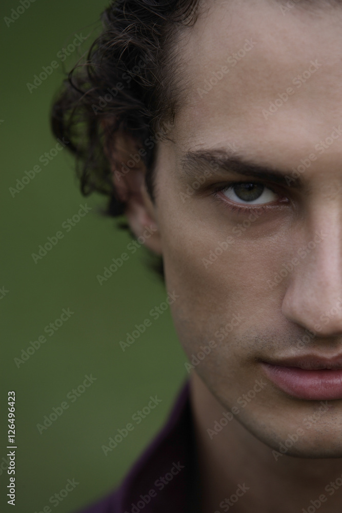 Fototapeta premium Close up of young man's face