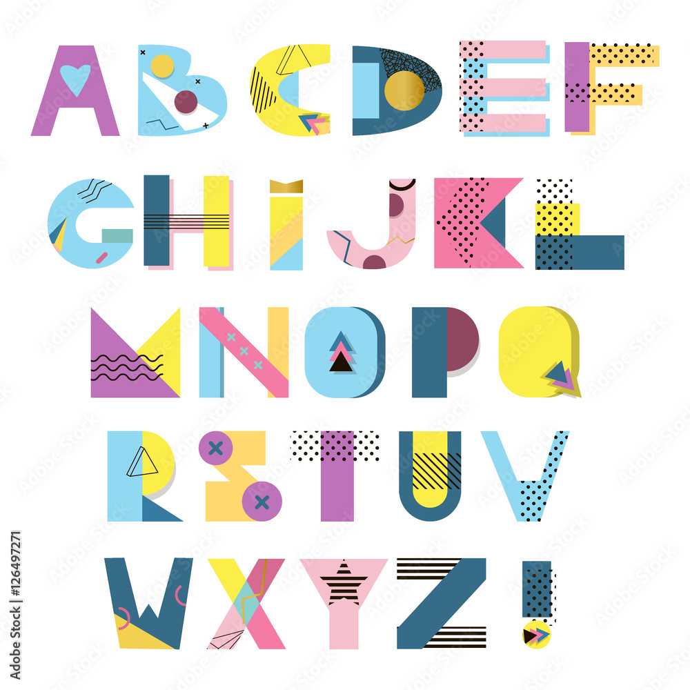 Vector abstract alphabet. Stock Vector | Adobe Stock