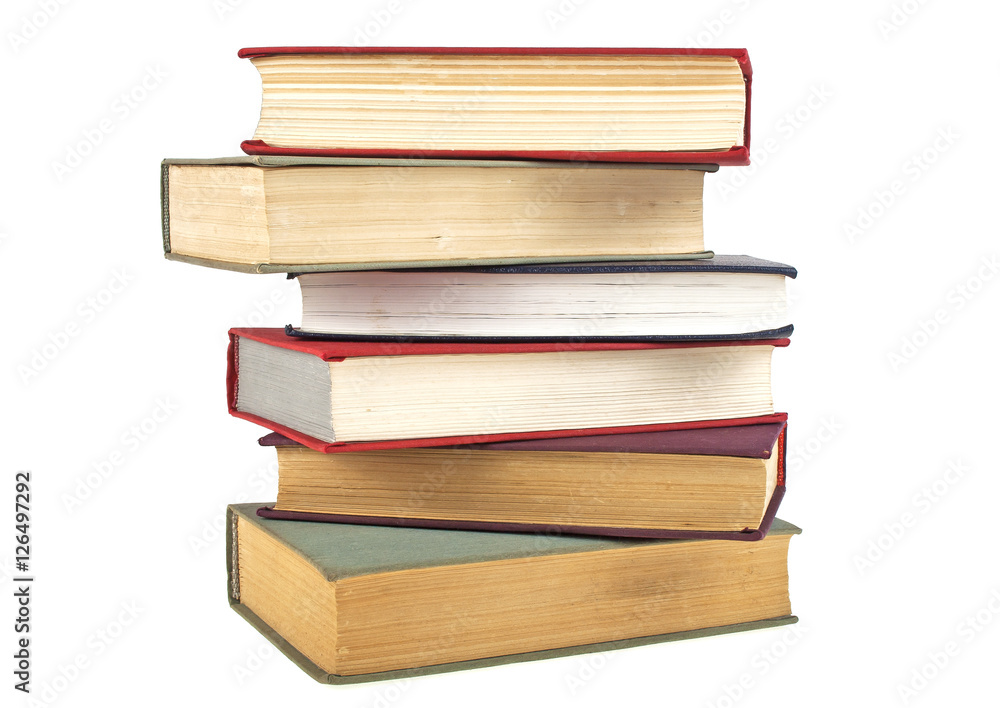 Stack of old books isolated on white background Stack of old books isolated on white background