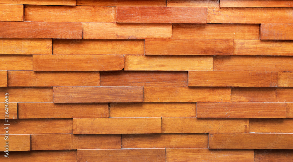 Fototapeta premium Layers of Rectangle brown wood block