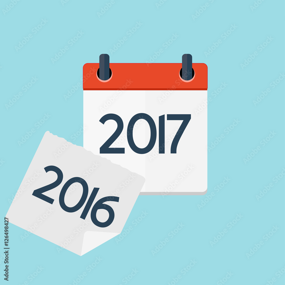 2017 New Year Calendar Flat Daily Icon Template. Vector Illustra 2017 New Year Calendar Flat Daily Icon Template. Vector Illustra