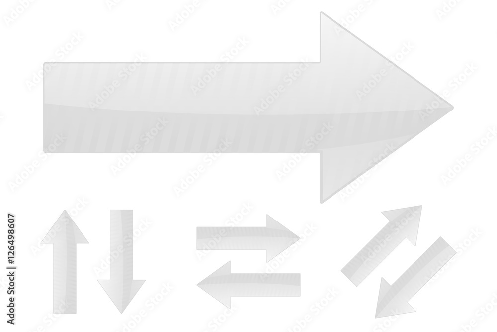 Arrows. Set of white web signs