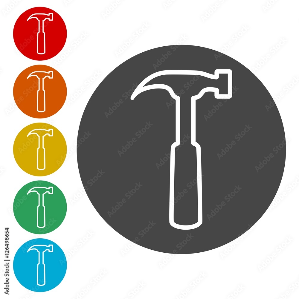 Hammer Icons set, line icon Hammer Icons set, line icon
