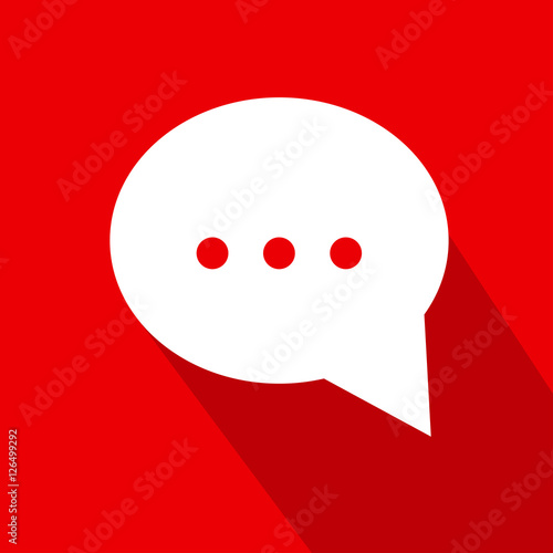 Flat style white dialog vector icon