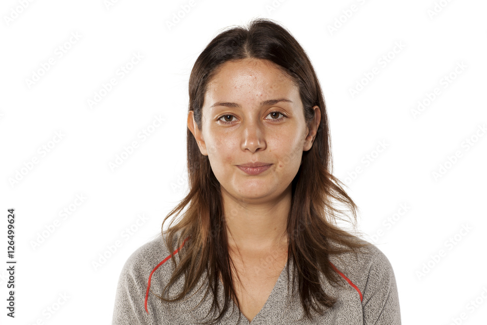 young beautiful woman with long hair and without makeup young beautiful woman with long hair and without makeup