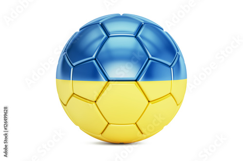 soccer ball with flag of Ukraine  3D rendering