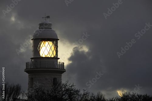 Lighthouse with clouds as background