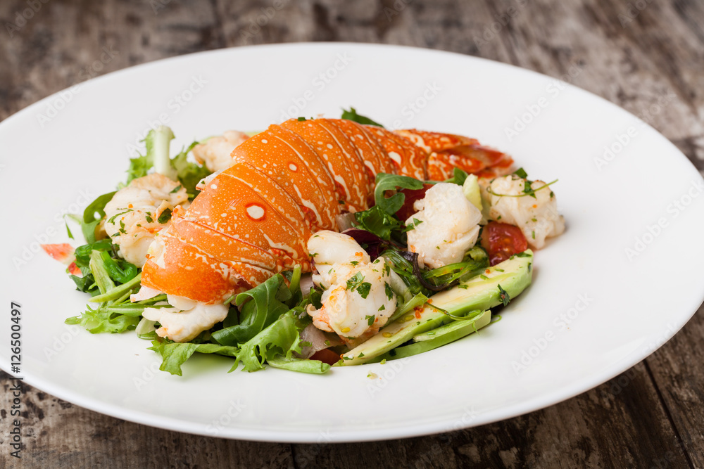 lobster with salad lobster with salad