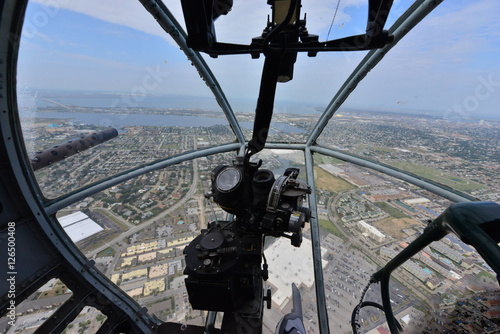 The nose cone of a Flying Fortress American bomber. photo