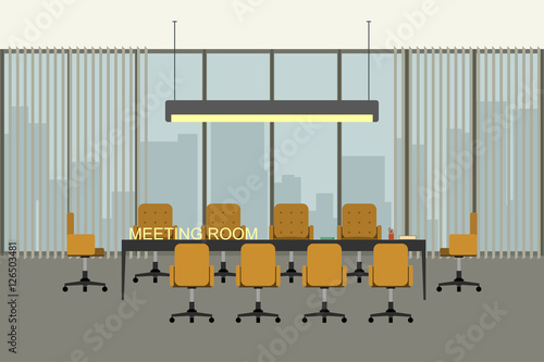 Modern meeting room interior in flat style.