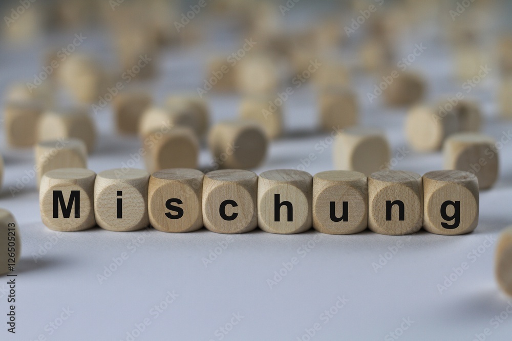 Fototapeta premium Mischung - Holzwürfel mit Buchstaben