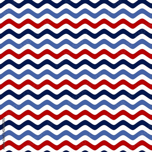 Seamless pattern with a maritime theme. Retro colors. Colorful sea waves. Stripe