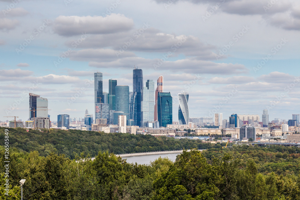 view of the Moscow City/ view from Sparrow Hills, Moscow, Russia