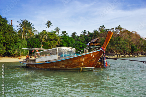 Traditional longtail boats in the famous of Phi-phi Don island,