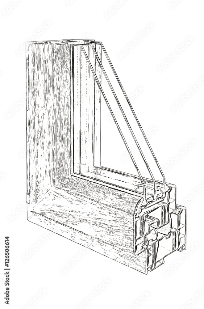 Outlines of the sample PVC of a window Outlines of the sample PVC of a window