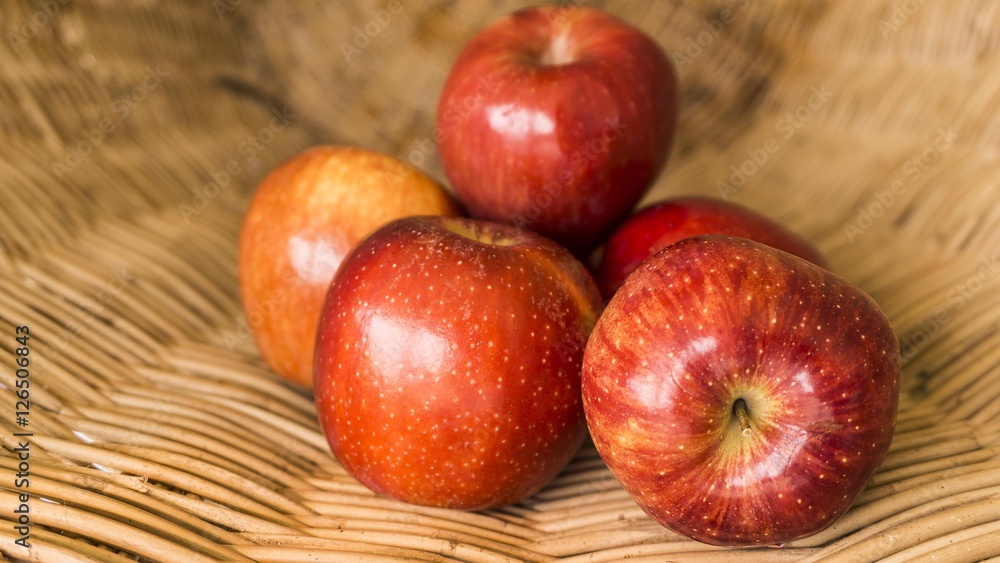 red apples in the basket, selected focus on some apple and the b red apples in the basket, selected focus on some apple and the b