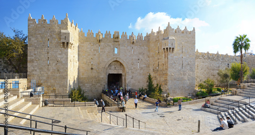 Damascus gate, nord entrance in old part of Jerusalem, Israel
