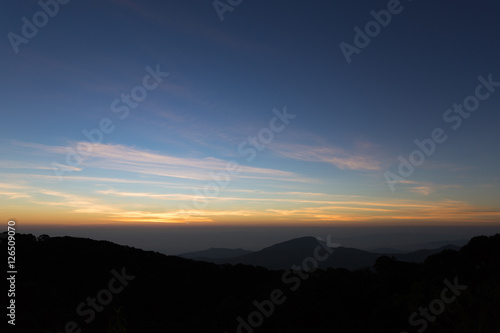 mountain landscape with sky at dawn