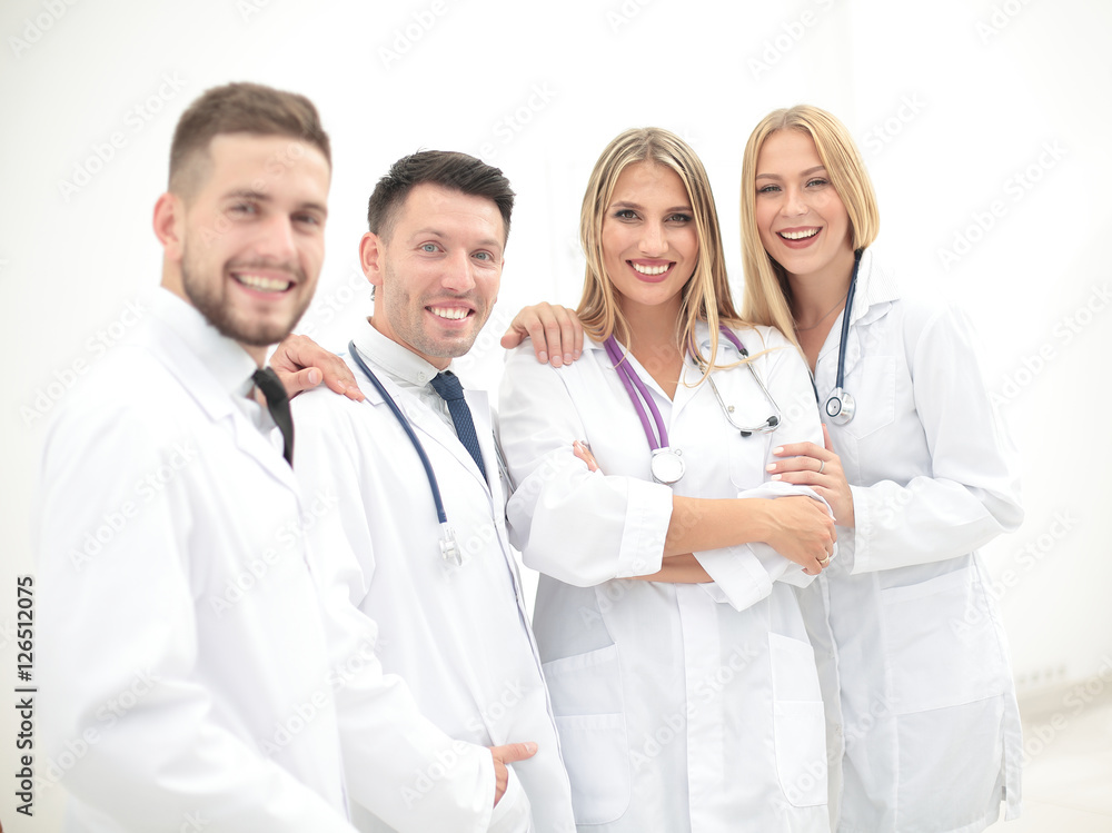 Team of medical professionals working at the medical office. Team of medical professionals working at the medical office.
