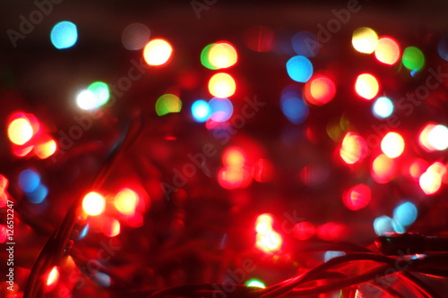 Night lights. Intentional motion blur