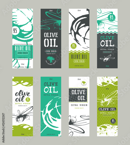 Set of templates label for olive oil