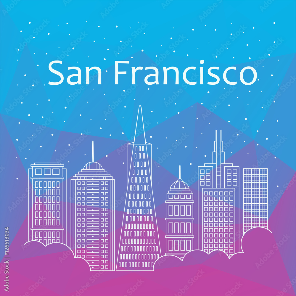 San Francisco for banner, poster, illustration, game