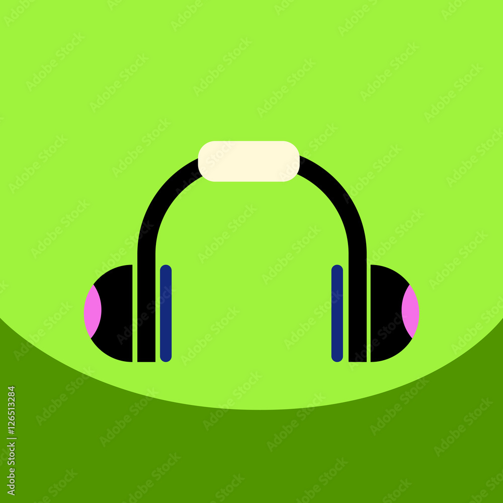 flat vector icon design collection music headphones flat vector icon design collection music headphones