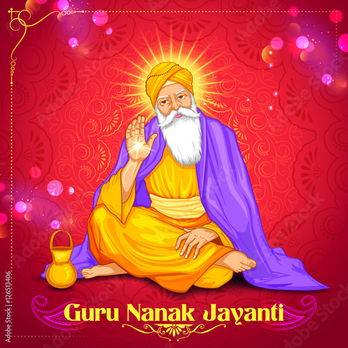 Happy Guru Nanak Jayanti festival of Sikh celebration background