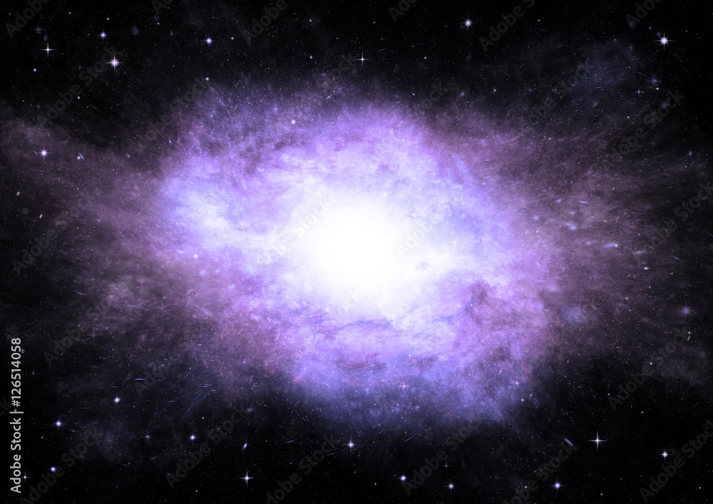 Stars, dust and gas nebula in a far galaxy Stars, dust and gas nebula in a far galaxy