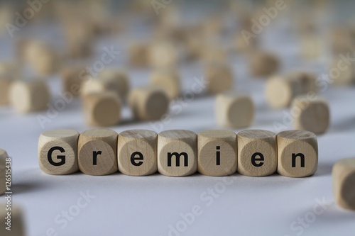 Gremien - Holzwürfel mit Buchstaben