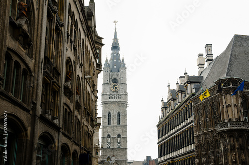City Hall Columns & Belfry Tower - Ghent - Belgium © Adwo