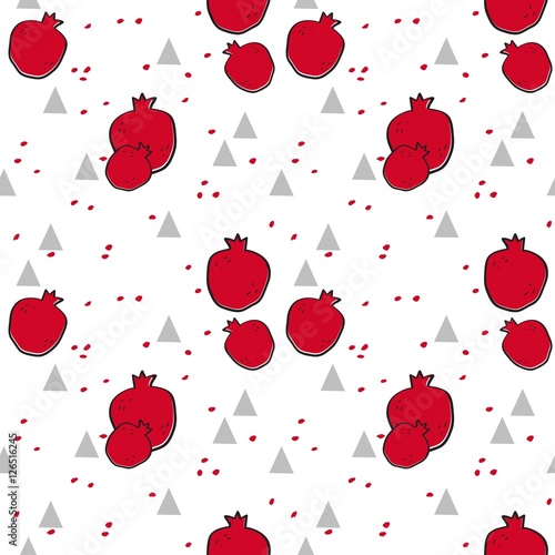 garnet fruits seamless pattern