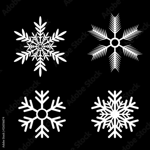 Snowflakes vector set. white snow flake icon set