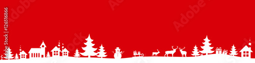 Christmas banner, holiday background, red border