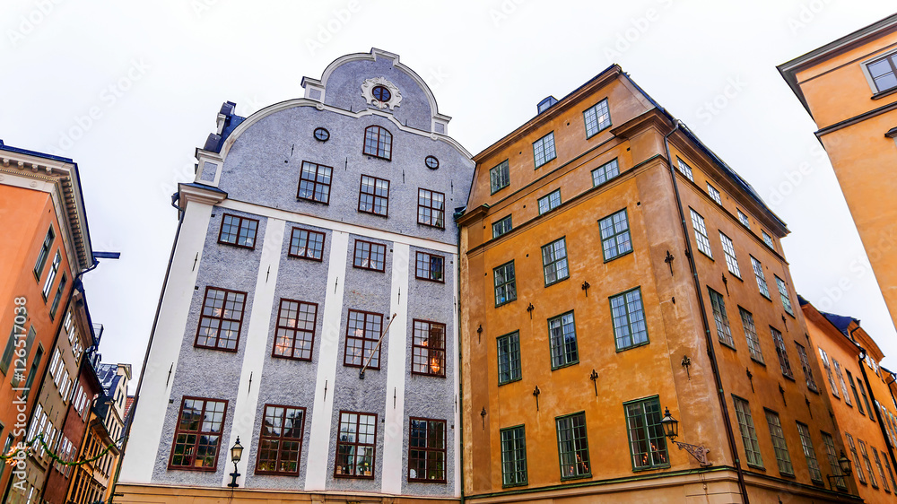 facades of old buildings in Stockholm