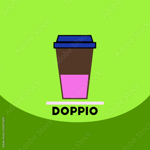 flat vector icon design collection doppio to go