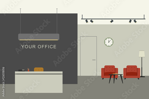 Office interior with reception